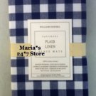 Williams Sonoma Plaid Lined Placemats Set of 4 Navy