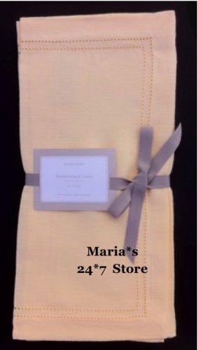 Williams Sonoma Hemstitch Linen PlaceMats Lemon  $60