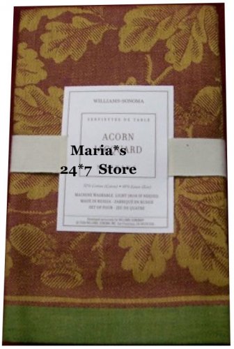 Williams Sonoma Acorn Jacquard Green Placemats $60