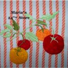 Williams Sonoma 4 Embroidered Stripe Harvest Fruit Placemats
