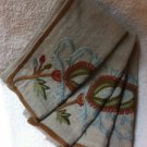 WILLIAM SONOMA 4 Autumn Suzani Crewel Dinner Ivory Napkins