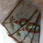 WILLIAM SONOMA 4 Autumn Suzani Crewel Dinner Ivory Napkins