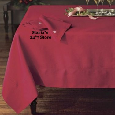 Williams Sonoma Hemstitch Red Tablecloth 108" $122.