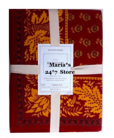 NEW: Williams Sonoma Marseille Brick Tablecloth 108"