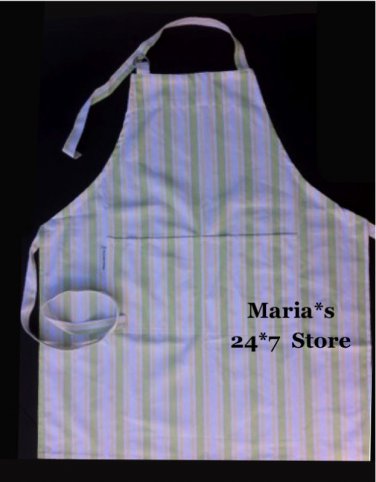 Williams Sonoma Mint Stripe Adult Apron Pottery Barn