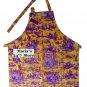 Williams Sonoma Logo Orleans Toile Adult Apron Yellow & Purple