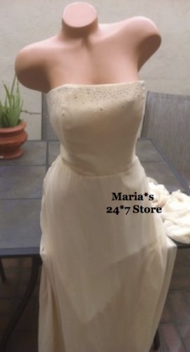 NEW Bari Jay Evening Chiffon Beaded Dress Formal Women's Sz 10 $215
