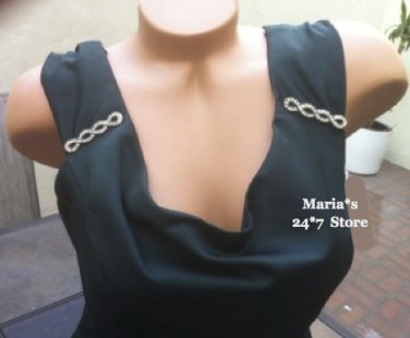 NEW Night Scene Hunter Rhinestone Evening Dress Formal Women's Sz 15/16