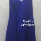 NEW W Too Evening Royal Blue Dress Satin Halter Formal Women's Sz 14 $190.