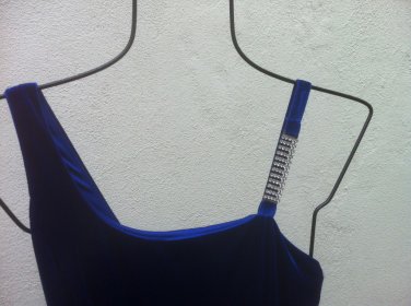 NEW Dollar Evening Royal Velvet & Rhinestone Dress Formal Women's Sz Small