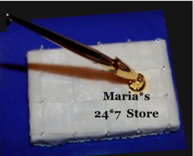 Ivory Beaded Organza Bridal Wedding Pen Set Guest Womens