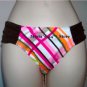 ROXY Brown Plaid Bikini Swim Suit Bottom Women's Sz Sm