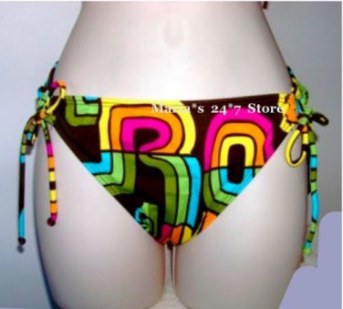 ROXY Brown Logo Bikini Swim Suit Bottom Women's Sz Sm