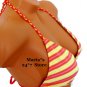 Maia Strip Halter Bikini Swim Suit Top Women's Sz XLg