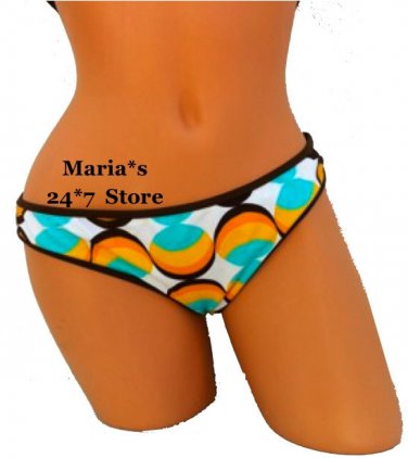 Raisins Swirl Dots Bikini Swim Suit Bottom Women's Large