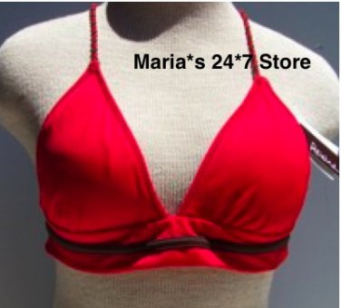 Raisins Red String Bikin Swim Suit Top Women's Sz Small