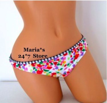 Rampage Floral Bikini Bottom Swim Suit Women's Sz Lg $45