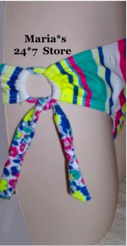 Hurley Bikini Multi Stripe Bottom Swim Suit Women's Sz Med