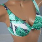 JAG Teal Leaves Bikini Halter Top Swim Suit Women's Sm