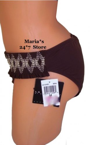 La Blanca Brown Bikini Bottom Swim Suit Women's Sz 14
