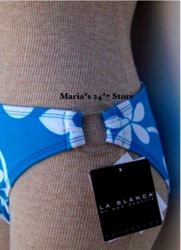 La Blanca Blue Floral Bikini Bottom Swim Suit Women's 10