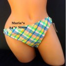 Ralph Lauren Plaid Bikini Swim Suit Bottom Women's Sz Lg