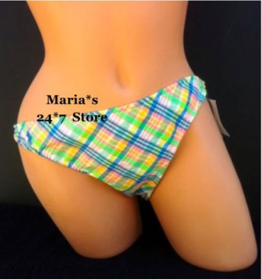 Ralph Lauren Plaid Bikini Swim Suit Bottom Women's Sz Lg