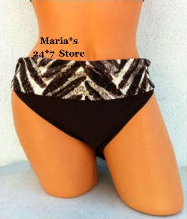 Be Creative Brown Bikini Swim Suit Women's Bottom Sz 14