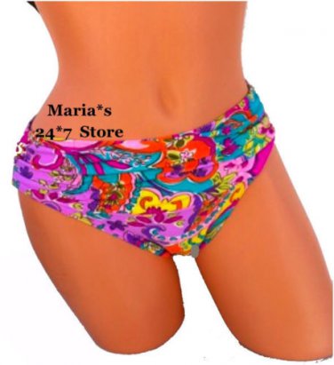 Be Creative Floral Bikini Swim Suit Women's Bottom Sm