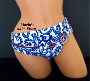 Be Creative Blue Bikini Swim Suit Women's Bottom Sz 14