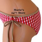 Guess Red Check Bikini Swim Suit Bottom Women's Sz Lg