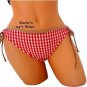 Guess Red Check Bikini Swim Suit Bottom Women's Sz Lg