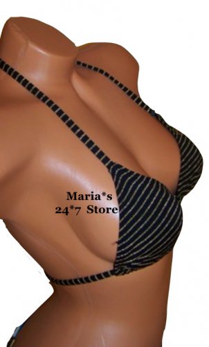 Guess Gold & Black String Bikini Top Swim Suit Women's Sz XS