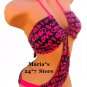 EckoRed Dineila Brazil Black & Fuchsia 1 Piece Swim Suit Women's Sz Lg