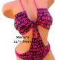 EckoRed Dineila Brazil Black & Fuchsia 1 Piece Swim Suit Women's Sz Lg