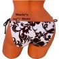 Hula Honey Pink & Brown String Bikini Swim Suit Bottom Women's XL