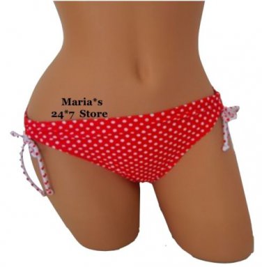 Hula Honey White Dots Bikini Swim Suit Women's Bottom Sz Sm