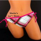 Hula Honey Plaid Bikini Women's Swim Suit Bottom Sz XS, S, M