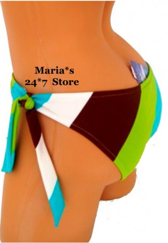 Island Soul Stripe Bikini Swim Suit Bottom Women's Jr Med