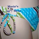 Island Soul Blue Bikini Swim Suit Bottom Women's Sz Sm