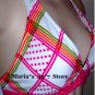 Island Soul Fuchsia Plaid Bikini Swim Suit Women's Sz Med