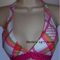 Island Soul Fuchsia Plaid Bikini Swim Suit Women's Sz Med