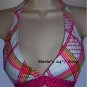 Island Soul Fuchsia Plaid Bikini Swim Suit Women's Sz Med