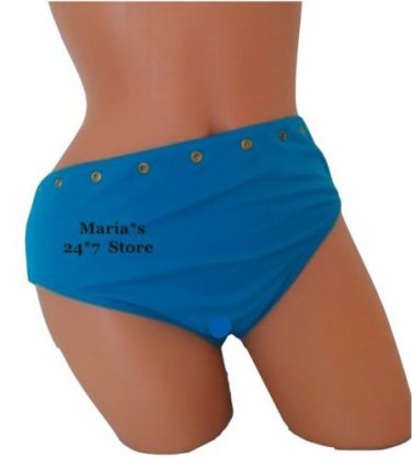 Body ID Studded Blue Bikini Swim Suit Bottom Women's Sz 14