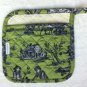 Williams Sonoma Toile Green Floral Pot Holder Oven Mitt