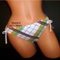 Hobie Bikini Plaid Swim Suit Bottom Women's Sz Med