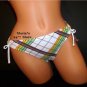 Hobie Bikini Plaid Swim Suit Bottom Women's Sz Med