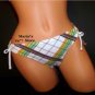 Hobie Bikini Plaid Swim Suit Bottom Women's Sz Med