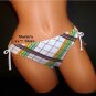 Hobie Bikini Plaid Swim Suit Bottom Women's Sz Med