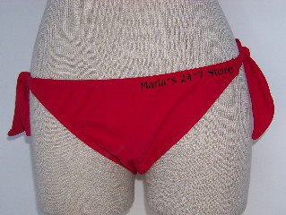 Split Red Bikini Bottom Swim Suit Women's Sz Large